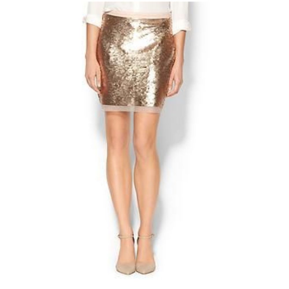 Sabine Rose Gold Sequin Mini Skirt
